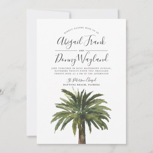 Dusty Palms | Weddengeviering Kaart (Voorkant)