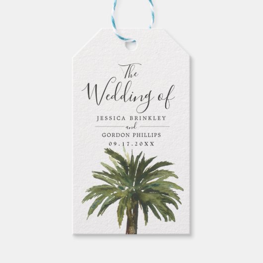 Dusty Palms | Weddenschap-programma Hand Fan Cadeaulabel (Voorkant)