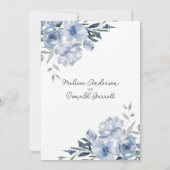 Dusty Pastel Blauwe Bloemen Verlovingsfeest Kaart (Achterkant)