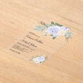 Dusty Pastel Purple Floral Wedding Acryl Uitnodigingen (Laagn)