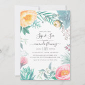 Dusty Pastel Tropical Floral Summer Sip en zie Kaart (Voorkant)