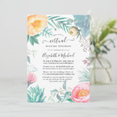 Dusty Pastel Tropical Floral Virtual Wedding Kaart (Staand voorkant)