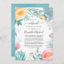 Dusty Pastel Tropical Floral Virtual Wedding