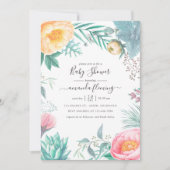 Dusty Pastel Tropical Summer Baby shower Kaart (Voorkant)