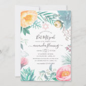 Dusty Pastel Tropical Summer Bat Mitzvah Kaart (Voorkant)