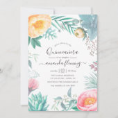 Dusty Pastel Tropical Summer Quinceañera Kaart (Voorkant)