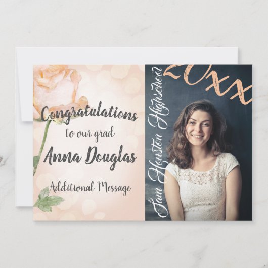 Dusty Peach,  Afstuderen kondiging Kaart (Voorkant)