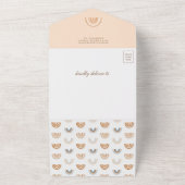 Dusty Peach Arch Earthy Boho Rainbow Baby shower All In One Uitnodiging (Buitenkant)