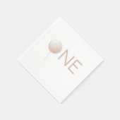 Dusty Peach Balloon Modern First Birthday Party Servet (Hoek)