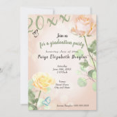 Dusty Peach  Botanical Graduparty Kaart (Voorkant)