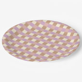 Dusty Peach en Lavender Plaid Papieren Bordje (Gekanteld)