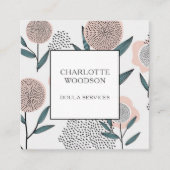 Dusty Peach Floral Doula Magnetic Visitekaartje (Voorkant)