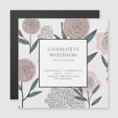 Dusty Peach Floral Doula Magnetic Visitekaartje (Voorkant / Achterkant)