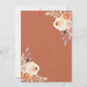Dusty Peach Floral Pumpkin Navy Blue Wedding Kaart (Achterkant)