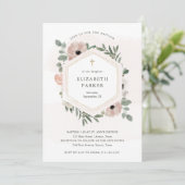Dusty Peach Flowers en Greenery Baptism Kaart (Staand voorkant)