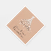 Dusty Peach Gold Confetti Diamonds Jurk Servet (Hoek)