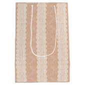  Dusty Peach Lace en Damask Medium Cadeauzakje (Achterkant)