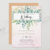 Dusty Peach Oranje Coral Eucalyptus Greenery (Voorkant / Achterkant)