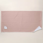 Dusty Peach Stripe Terracotta Butterfly Monogram Strandlaken (Voorkant)