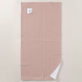 Dusty Peach Stripe Terracotta Butterfly Monogram Strandlaken (Voorkant)