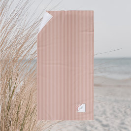 Dusty Peach Stripe Terracotta Butterfly Monogram Strandlaken