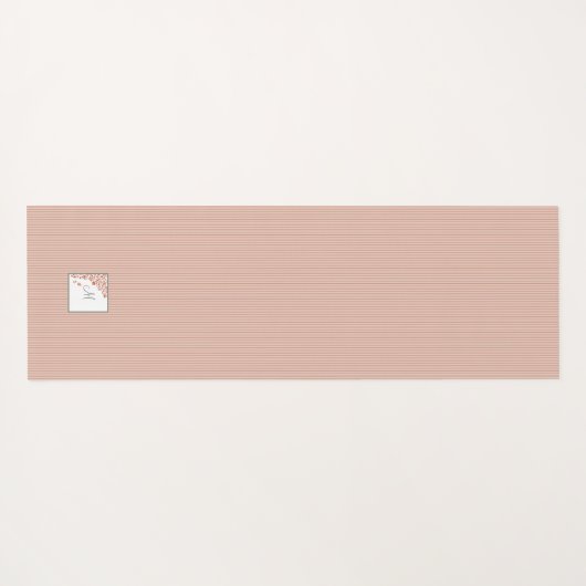 Dusty Peach Stripe Terracotta Butterfly Monogram Yogamat (Achterkant (horizontaal))