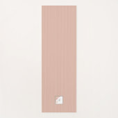 Dusty Peach Stripe Terracotta Butterfly Monogram Yogamat (Voorkant)