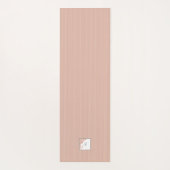 Dusty Peach Stripe Terracotta Butterfly Monogram Yogamat (Achterkant)