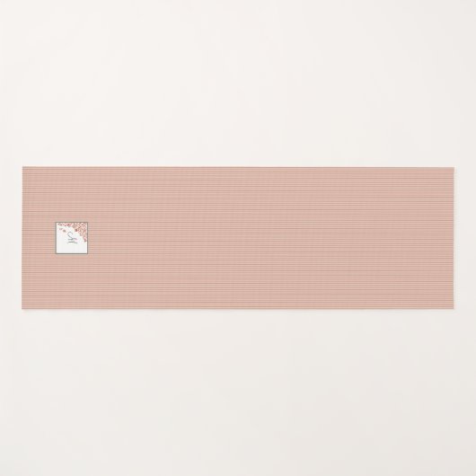 Dusty Peach Stripe Terracotta Butterfly Monogram Yogamat (Voorkant (horizontaal))