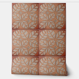 Dusty Peach & taupe patroon Behang 2' x 4'