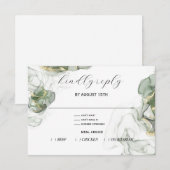 Dusty Pine Green en Charcoal RSVP-kaart RSVP Kaartje (Voorkant / Achterkant)