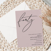 Dusty Pink 40th Verjaardag uitnodiging