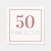 Dusty Pink 50 en Fabulous Birthday Party Servet (Voorkant)
