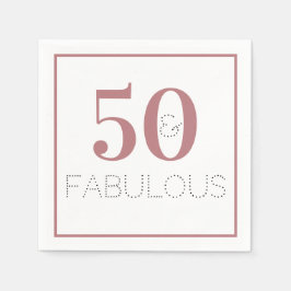 Dusty Pink 50 en Fabulous Birthday Party Servet