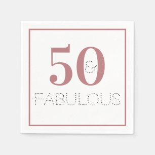 Dusty Pink 50 en Fabulous Birthday Party Servet