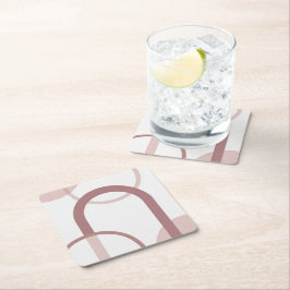 Dusty Pink Abstract Arch Coaster Set Kartonnen Onderzetters