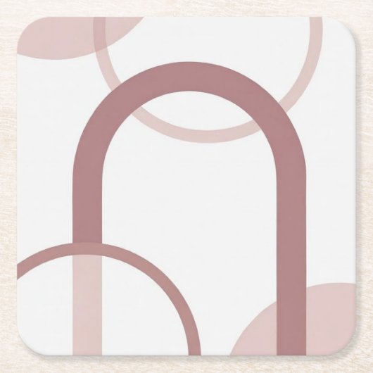 Dusty Pink Abstract Arch Coaster Set Kartonnen Onderzetters (Voorkant)