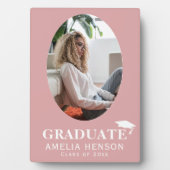 Dusty Pink Afstuderen Foto Afstuderen Fotoplaat (voorkant)