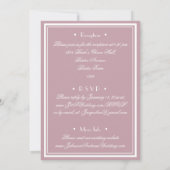 Dusty Pink Alles In Een RSVP Website E-mail Bruilo Kaart (Achterkant)