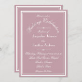 Dusty Pink Alles In Een RSVP Website E-mail Bruilo Kaart (Voorkant / Achterkant)