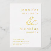 Dusty Pink Ampersand Wedding Save The Date Folie Uitnodiging (Voorkant)