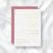 Dusty Pink Ampersand Wedding Save The Date Folie Uitnodiging