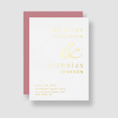 Dusty Pink Ampersand Wedding Save The Date Folie Uitnodiging