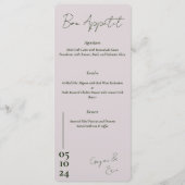 Dusty Pink and green Letter Wedding-menu Menu (Voorkant)
