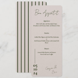 Dusty Pink and green Letter Wedding-menu Menu