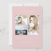 Dusty Pink Arch Foto Afstuderen Aankondiging Kaart (Achterkant)