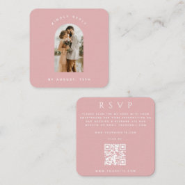 Dusty Pink Arch Photo QR Code Online Weddenschap R Informatiekaartje
