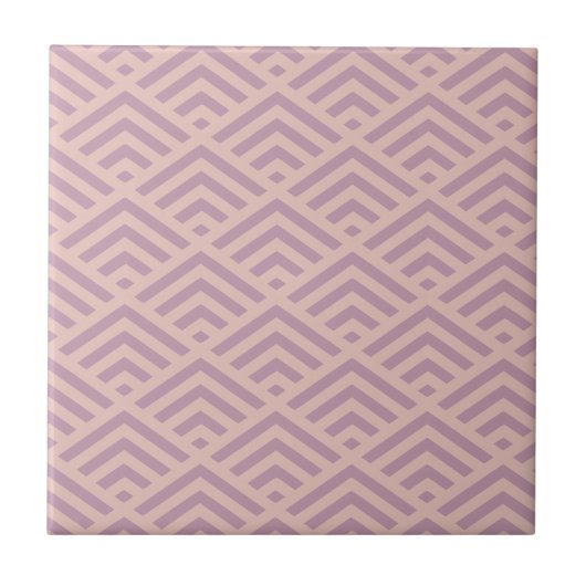 Dusty Pink Art Deco Diamond Pattern Tegeltje (Voorkant)