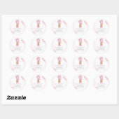 Dusty Pink Baby shower dank u sticker voor meisje (Vel)