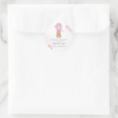 Dusty Pink Baby shower dank u sticker voor meisje (Tas)